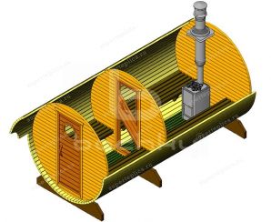 Баня-бочка Комфорт (цвет: махагон) д. Большая Сала Июль 2018