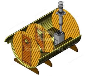 Баня-бочка Стандарт (цвет: орегон) д.Леоново Май 2018