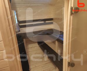 Баня-Квадроовал 4х4,5 (цвет: Махагон) г. Лакинск Февраль 2020