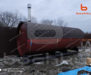 Баня Бочка Мега-3 (цвет: Махагон), г. Петушки Декабрь 2019