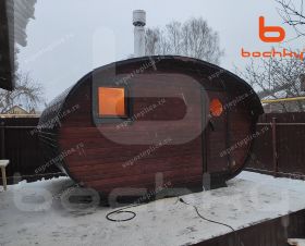 Баня-Овалбочка 4х3 и Купель (цвет: Палисандр) г. Меленки Ноябрь 2020
