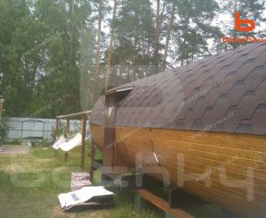 Баня-бочка Эксклюзив СВ (цвет: Дуб) пос. Санатория имени Абельмана Июнь 2019